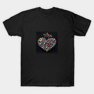 butterflies shaped heart T-Shirt